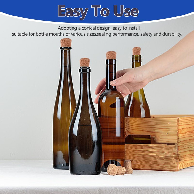 Klfte 100Pack 10 Sizes Cork Stoppers,Small Corks Plugs For Bottles,