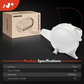 A-Premium Engine Coolant Overflow Recovery Reservoir Tank Compatible with Ford Transit-150, Transit-250, Transit-350, 2015 2016 2017 2018 2019, 3.2L 3.5L 3.7L - Front Side