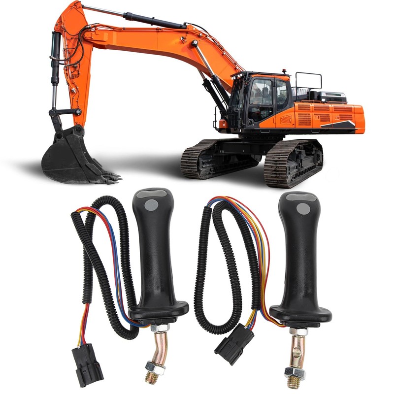 2Pcs 3 Buttons Excavator Joystick Handles, Joystick Handle for Doosan
