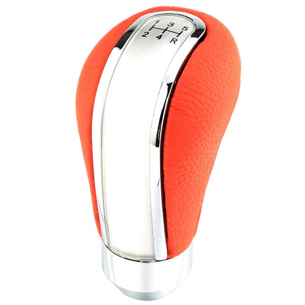 Lunsom 5 Speed Leather Shift Knob R Shape Gear Shift