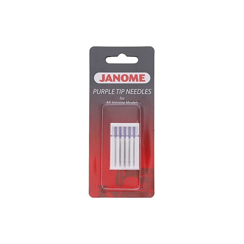 Agujas Janome Punta Morada para Máquina de Coser, Tamaño 90/14