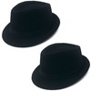 GCFIYPP 1920s Men Fedora Hat Cap for Men,Manhattan Hat for 1920s Mens Gatsby Costume Accessories (Black 2 pack)