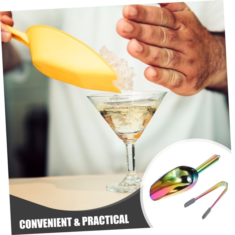 Ciieeo Ice Cube Tongs Set of 2 Stainless Steel Ice
