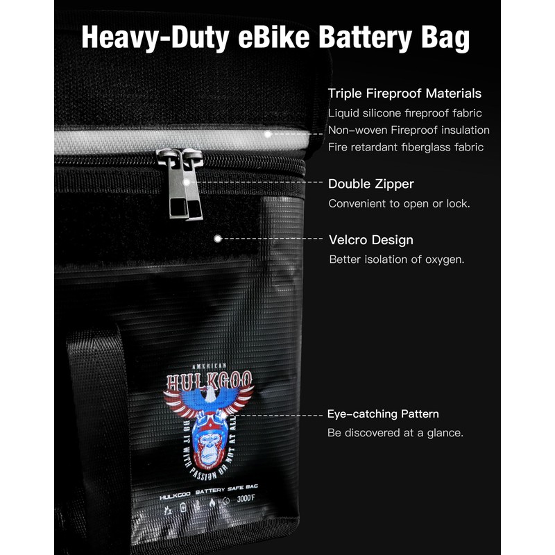 12V 100Ah LiFePO4 Lithium Battery Fireproof Safe Bag Large Capacity