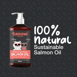 Groomi - Premium Scottish Salmon Oil for Dogs & Cats - Rich in Omega 3, 6, 9 for Skin, Coat, Joint & Brain Health, Sustainably Sourced, Natural Supplement