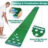 Chriiena Golf Putting Mat, Extendable Practice Golf Pong-Game Set with