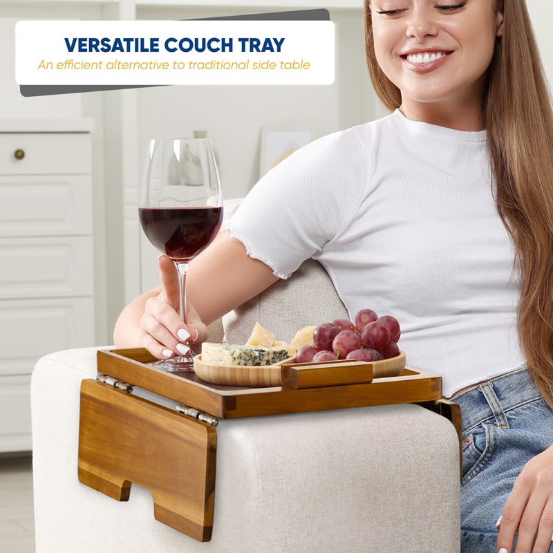 BLUEWEST Sofa Armrest Tray, Arm Table Sofa Arm Tray with