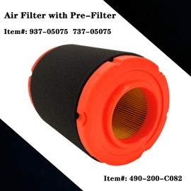 Toolyuan 937-05075 Air Filter Q78 for CUB CA-DET Enduro XT2 LX42 LX46 SLX50 EFI FAB Troy-Bilt 9Q78HU 9Q78HUA 9Q78HUB 679cc Lawn Garden Tractors Engine Replace 737-05075 (2 Pack)