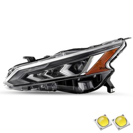 SOCKIR [FULL LED Type Model Headlight Assembly Compatible with 2019 2020 2021 2022 Nissan Altima DRL Replacement Headlamp Chrome Housing Left/Driver Side (LH)