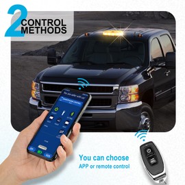 Agrieyes APP Control Mini Strobe Light Bar Rechargeable, Magnetic LED Beacon Light Wireless