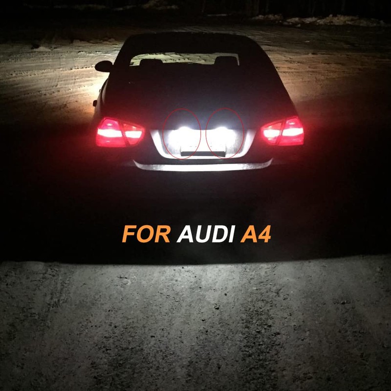 KATUR 2 x Error White 6000K 18 LED Car License