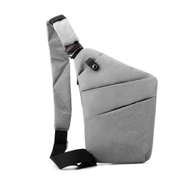 FANDARE Anti-Theft Sling Bags Chest Shoulder Backpack Crossbody Bags Cover Pack Rucksack Crossbody Bag for Men Women Travel Hiking Bicycle Sport Gym Daypacks Waterproof NylonGray B