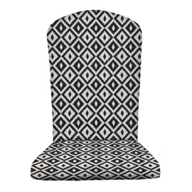 RSH Décor: Indoor Outdoor Foam Adirondack Patio Chair Seat Cushion | All Weather, Water and Fade Resistant Polyester Fabric | 48” H x 20” W x 2" Thick | Black and White Aztec