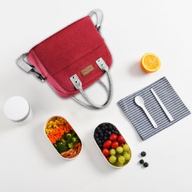 FAVORTALK Insulated Lunch Bag Thermal Food Containers Portable for Men Women Durable Cooler Bags Reusable Snack Bag Leakproof Lunch Bags with Adjustable Strap for Picnic Travel Beach - WCB42206