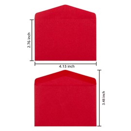 120 Pack Kraft Mini Envelopes Christmas Red and Green Envelopes Self-Adhesive Tiny Pockets for Holiday Small Gift Cards Invitations Business Notes(4.13"×2.76") (Red)