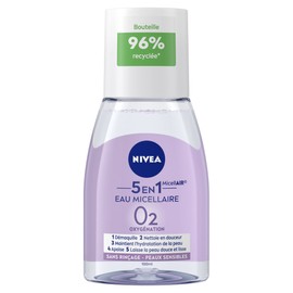 NIVEA Mizellenwasser für empfindliche Haut, Mini-Format, Make-up-Entferner, angereichert mit Mizellen und Aminosäuren, ohne Duft, Gesichtsreiniger, Augen & Lippen, 100 ml, 2 Stück