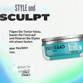 Bed Head by TIGI Manipulator Texturising Hair Putty, Texture Styling Paste with Strong Hold and Matte Finish for Short to Medium Length Hair, 57 g