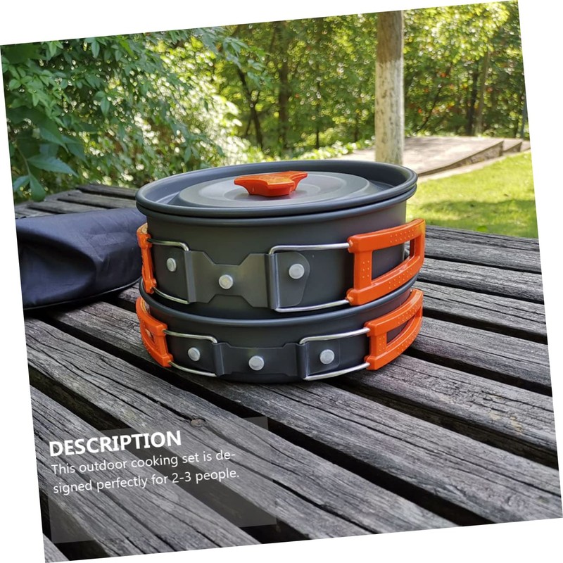 Mipcase 1 Set Portable Camping Cookware Durable Camping Pots and