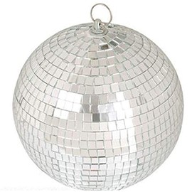 Big Mo's Toys Mirror Ball - Silver Hanging Disco Ball Party Decoration Accessories for 70s Parties