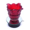 Red Leaves Glass Plugin Aroma Warmer Lamp with Dish for