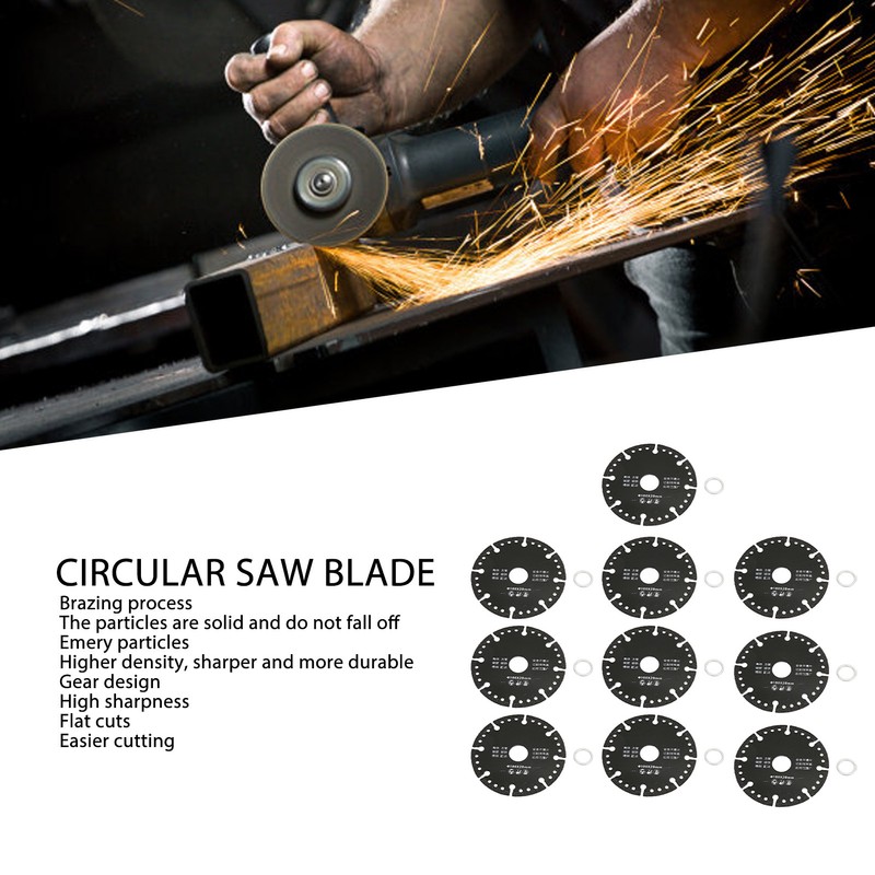 10pcs Angle Grinder Saw Blade Flat Emery Multifunctional Cutting Saw