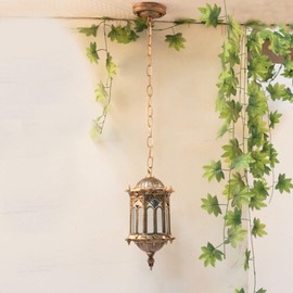 AngelcityCC Outdoor Pendant Light Fixture, Farmhouse Exterior Hanging Lights with Adjustable Chain, Antique Bronze Hanging Lantern for Front Door Entry Porch Garden Garage