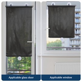 Toyvian Suction Cup Blackout Shades, No Drill Window Cover 49.21x15.74in