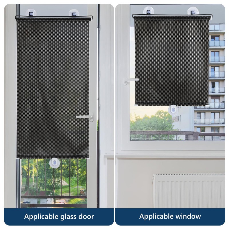 Toyvian Suction Cup Blackout Shades, No Drill Window Cover 49.21x15.74in