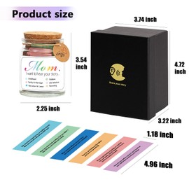 NStuiv Mom, I Want to Hear Your Story Jar with 90 PCS Cards, Mothers Day Birthday Gifts From Daughter Son, Christmas Mother in Law New Mom Gifts Conversation Cards for Family