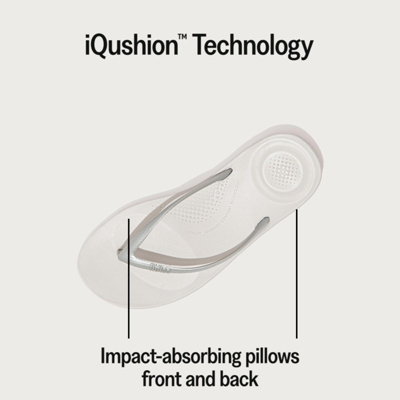 FitFlop - Iqushion Chancletas súper ergonómicas Mujer, Plateado, 5 B(M)