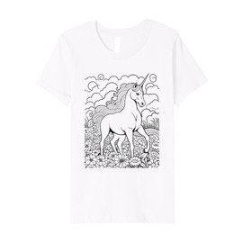 Kids DIY Unicorn Coloring Tee Kit for Toddlers Kids Stencil Gift Premium T-Shirt