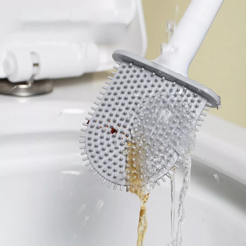Veraly Cepillo Limpieza Inodoro Flexible Silicona Inodoro Wc Baño F