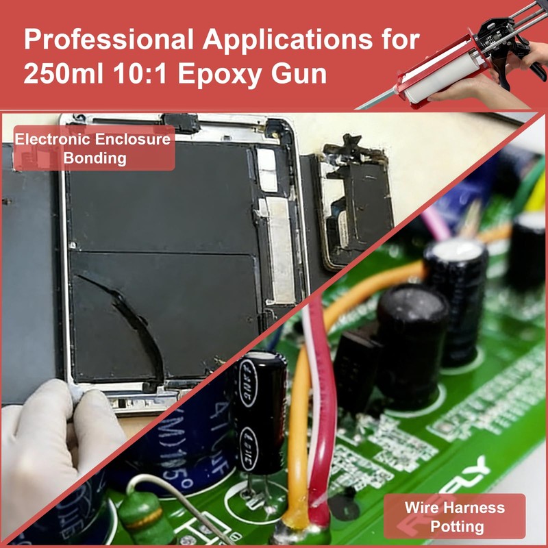250mL 10:1 Epoxy Gun – Dual Cartridge Adhesive Dispenser for