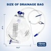 2000ml Urine Drainage Bags, 6 Pcs Catheter Bags with Anti-Reflux