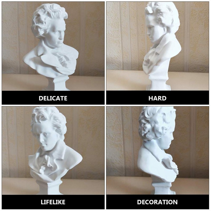 EXCEART Resin Sketch Figures Beethoven Bust Statue Figures Plaster Line