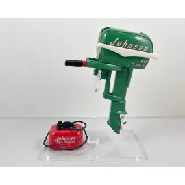 Blackway Boat Models Miniature Outboard Motor, Green 1955 Johnson 10 HP, with Acrylic Display Stand