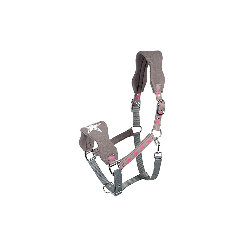 PFIFF 102554 Headcollar Stars, Plastic Polar Fleece, Embroiderable, Grey, Full