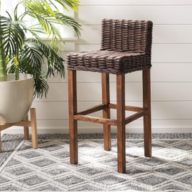 Safavieh Home Collection Cypress Cappuccino Wicker 30-inch Bar Stool