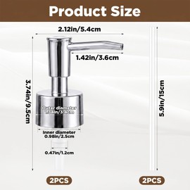 2 Pcs Soap Dispenser Pump Replacement 28/400 Thread Size Soap Pump