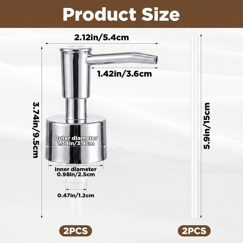 2 Pcs Soap Dispenser Pump Replacement 28/400 Thread Size Soap
