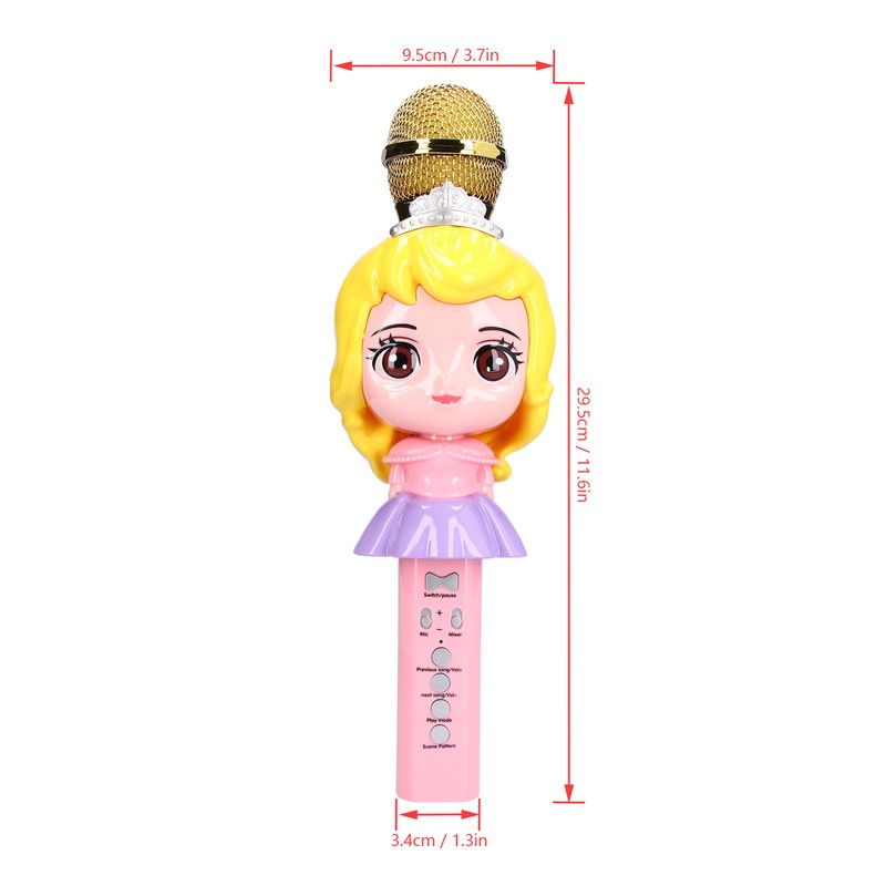 Children Microphone Cute Cartoon Exquisite Girls Wireless Bluetooth Microphone Toy