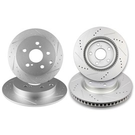 INEEDUP 5 Lugs Disc Drilled & Slotted Brake Rotors Front & Rear For Toyota For RAV4 2006-2017