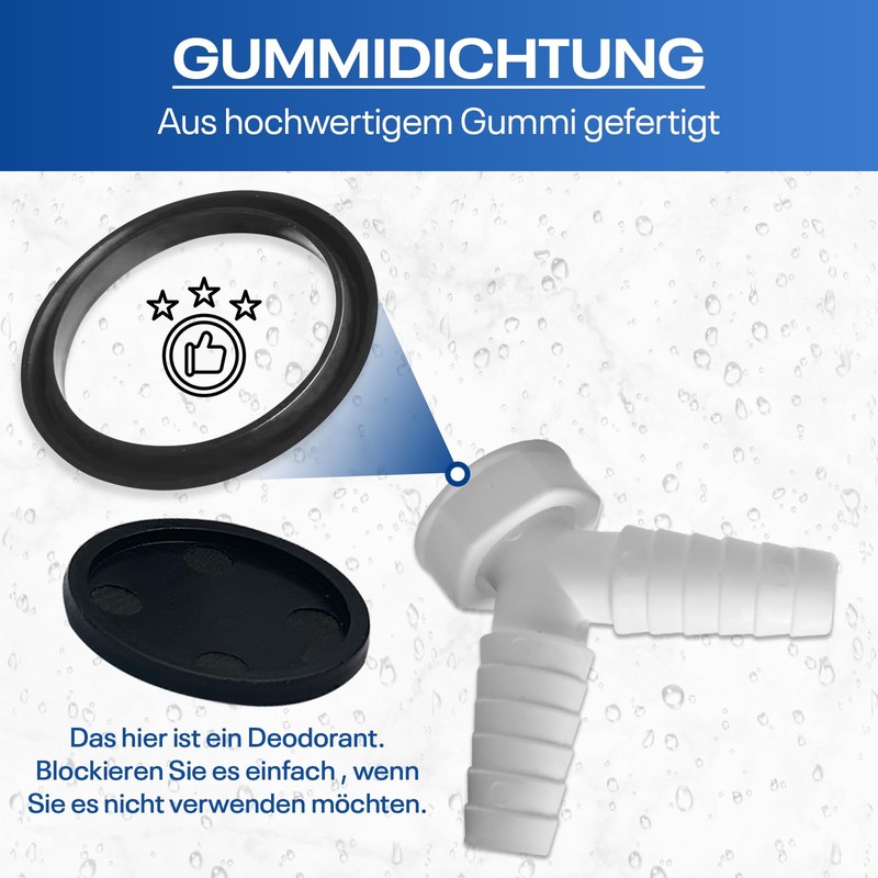 Double connection for washing machine, dishwasher, 1 inch, drain adapter