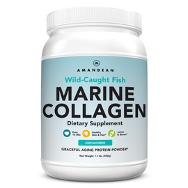 AMANDEAN Marine Collagen Peptides Powder. 500g Wild-Caught Hydrolyzed Fish Collagen Supplement. Type 1 & 3 Collagen Protein. 18 Amino Acids for Skin, Hair, Nails.