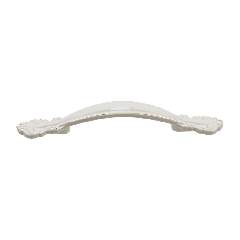 Pastlla 2 Pcs Ivory White Cabinet Handle Pulls, Euro Vintage