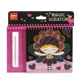 Apli Kids 16525 Magic Scratch Art Set Feen, schwarz