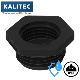 Kalitec G6252010 Reduction M25/M20 Plastic Black I Reducer Cable Gland Hexagonal I M20 Female Thread I M25 Male Thread I IP68 Pack of 5
