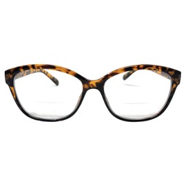 Incredible Bargains The Ella Butterfly Shaped Bifocal Reading Glasses, Stylish Cat Eye Readers + 3.00 Tortoise