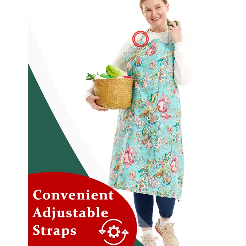 APRONNER Cotton Linen Baking Plus Size Aprons for Women with
