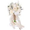 CEWOR Wedding Bouquets for Bride Bridesmaid, White Champagne Artificial Roses